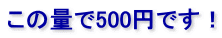 この量で500円です！